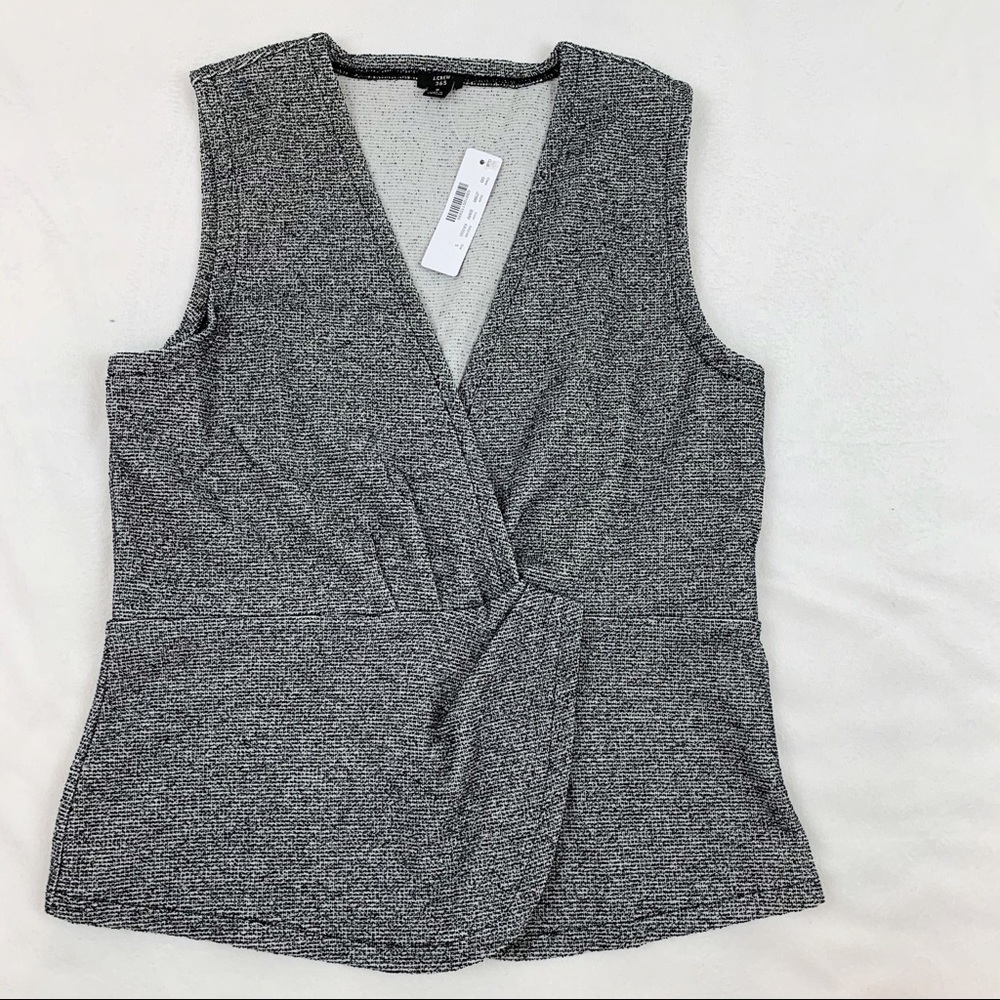 J Crew 365 Boucle‎ peplum v neck Tank